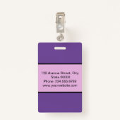 Elegantes, minimalistisches Abzeichen Ausweis (Rückseite mit Klammer)