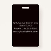 Elegantes, minimalistisches Abzeichen Ausweis (Rückseite)