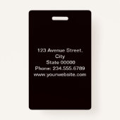 Elegantes, minimalistisches Abzeichen Ausweis (Rückseite)