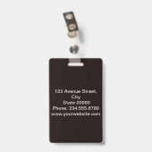 Elegantes, minimalistisches Abzeichen Ausweis (Rückseite mit Clip)