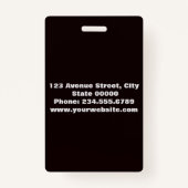 Elegantes, minimalistisches Abzeichen Ausweis (Rückseite)