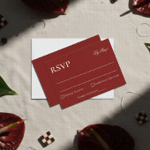 Elegantes Minimalistisches altes Geld kühne Red We RSVP Karte