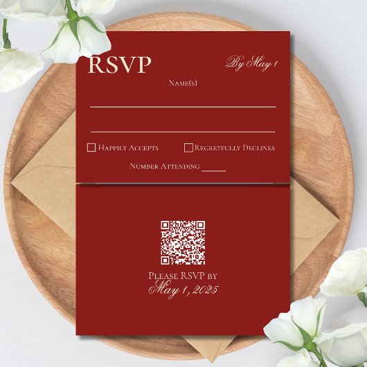 Elegantes Minimalistisches altes Geld kühne Red We RSVP Karte