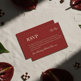 Elegantes Minimalistisches altes Geld kühne rote H RSVP Karte