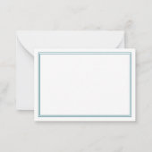 Elegantes Minimalistisches Aquamarines Monogramm Mitteilungskarte (Rückseite)
