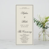 Elegantes Minimalistisches ash Light Wedding Progr (Stehend Vorderseite)