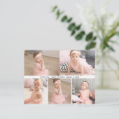 Elegantes Minimalistisches Baby-Dusche-Foto Postkarte (Stehend Vorderseite)