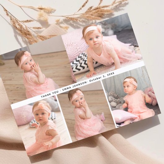 Elegantes Minimalistisches Baby-Dusche-Foto Postkarte