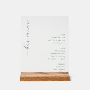 Elegantes minimalistisches Bar-Menü in Off-White Acrylschild