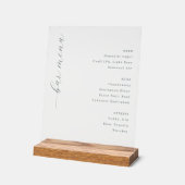 Elegantes minimalistisches Bar-Menü-Schild Acrylschild (Winkel)