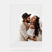 Elegantes Minimalistisches Begrüßungs-Foto Acrylschild (Vorderseite)