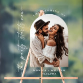 Elegantes Minimalistisches Begrüßungs-Foto Acrylschild (Neutral)