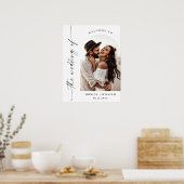 Elegantes Minimalistisches Begrüßungs-Foto Poster (Küche)