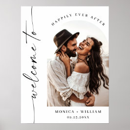 Elegantes Minimalistisches Begrüßungs-Foto Poster