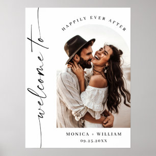 Elegantes Minimalistisches Begrüßungs-Foto Poster