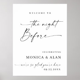 Elegantes Minimalistisches Begrüßungsfest Probe Ab Poster