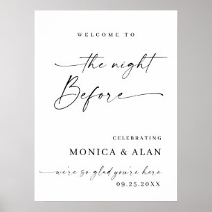 Elegantes Minimalistisches Begrüßungsfest Probe Ab Poster