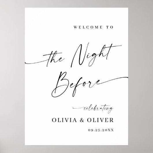 Elegantes Minimalistisches Begrüßungsfest Probe Ab Poster (Vorne)