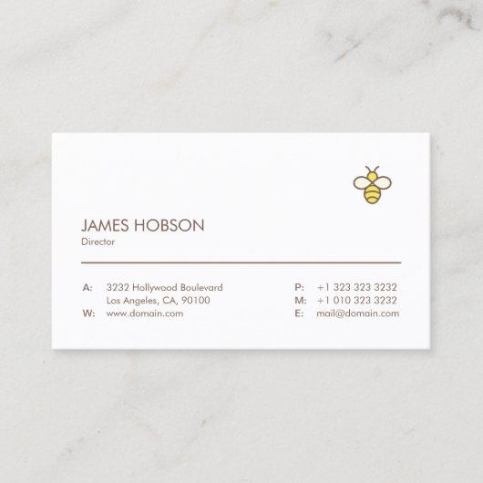 Elegantes Minimalistisches Beruflich Visitenkarte (Vorderseite)