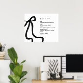 Elegantes Minimalistisches Black Bow Einfaches Men Poster (Heimbüro)