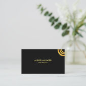 Elegantes Minimalistisches Black & Gold Metallic Visitenkarte (Stehend Vorderseite)