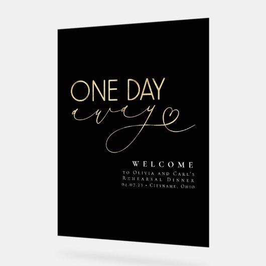 Elegantes Minimalistisches Black Probe Dinner Will Acrylschild (Winkel)