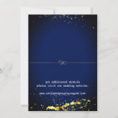 Elegantes, minimalistisches blaues Gold Save the D Date (Rückseite)
