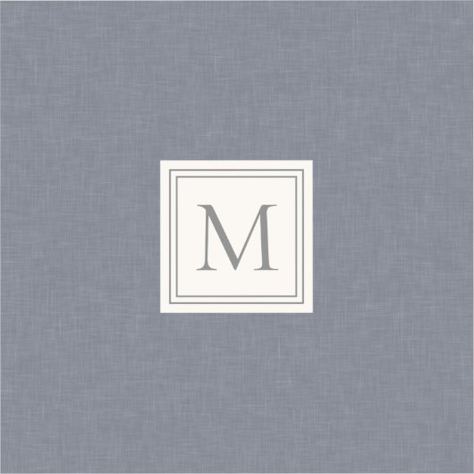 Elegantes Minimalistisches blaugraues Imitat Linen Aufkleber (Vorderseite)