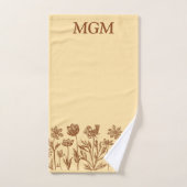 Elegantes Minimalistisches Blumendesign mit Monogr Badhandtuch Set (Handtuch)