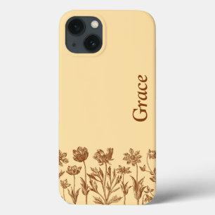 Elegantes Minimalistisches Blumendesign mit Monogr Case-Mate iPhone Hülle