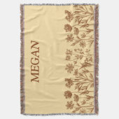 Elegantes Minimalistisches Blumendesign mit Monogr Decke (Vorderseite Vertikal)