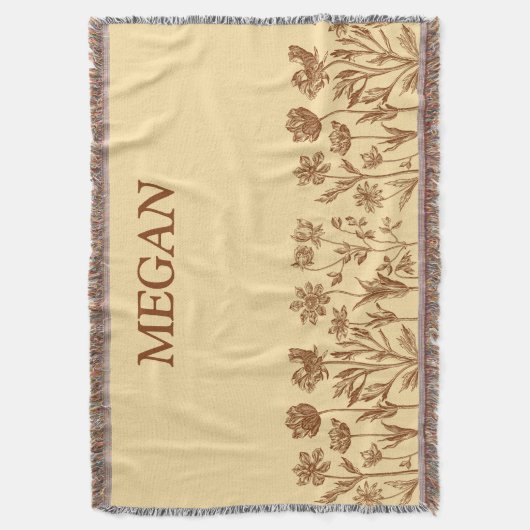 Elegantes Minimalistisches Blumendesign mit Monogr Decke (Vorderseite Vertikal)