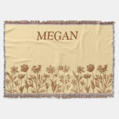 Elegantes Minimalistisches Blumendesign mit Monogr Decke (Vorderseite)