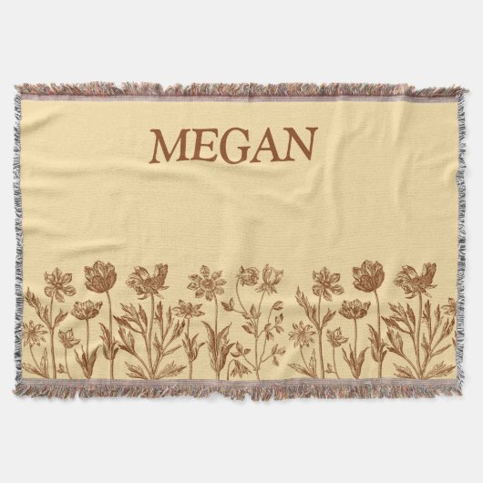 Elegantes Minimalistisches Blumendesign mit Monogr Decke (Vorderseite)