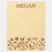 Elegantes Minimalistisches Blumendesign mit Monogr Fleecedecke (Vorderseite)