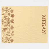 Elegantes Minimalistisches Blumendesign mit Monogr Fleecedecke (Vorderseite (Horizontal))