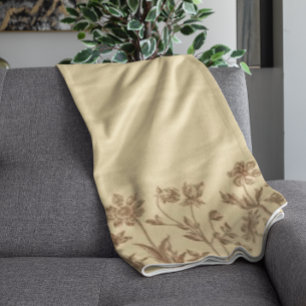 Elegantes Minimalistisches Blumendesign mit Monogr Fleecedecke