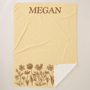 Elegantes Minimalistisches Blumendesign mit Monogr Sherpadecke