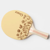 Elegantes Minimalistisches Blumendesign mit Monogr Tischtennis Schläger (Seitenansicht)