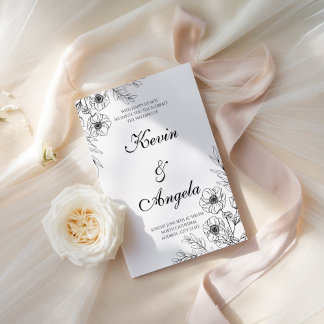 Elegantes Minimalistisches Blumenfuttern Einladung
