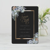 Elegantes Minimalistisches Blumengold Save the Dat Save The Date (Stehend Vorderseite)