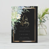 Elegantes Minimalistisches Blumengold Save The Date (Stehend Vorderseite)