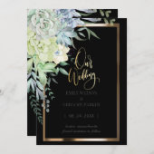 Elegantes Minimalistisches Blumengold Save The Date (Vorne/Hinten)