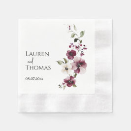 Elegantes Minimalistisches Blumenpapier Napkin Serviette