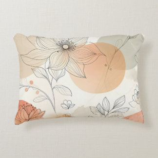 Elegantes Minimalistisches Blumenpastel Botanische Dekokissen