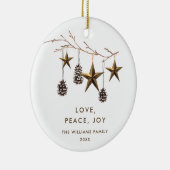 Elegantes Minimalistisches Boho Frohe Weihnachts-F Keramik Ornament (Rechts)