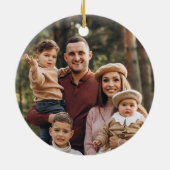 Elegantes Minimalistisches Boho Frohe Weihnachts-F Keramik Ornament (Hinten)