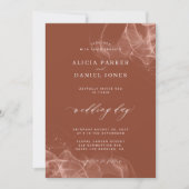 Elegantes minimalistisches boho terracotta Foto Ho Einladung (Vorderseite)