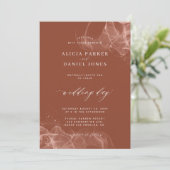 Elegantes minimalistisches boho terracotta Foto Ho Einladung (Stehend Vorderseite)