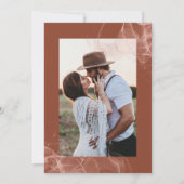 Elegantes minimalistisches boho terracotta Foto Ho Einladung (Rückseite)